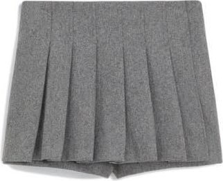 Mango Pleated Wool Blend Miniskort in Grey at Nordstrom Rack, Size 6
