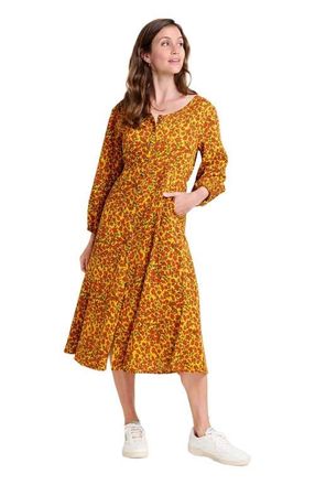 Toad & Co Manzana Paneled Midi Long Sleeve Dress in Pollen Ditsy Print at Nordstrom, Size X-Small