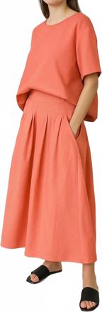 Susanne Bommer Pleated Maxi Skirt In Coral