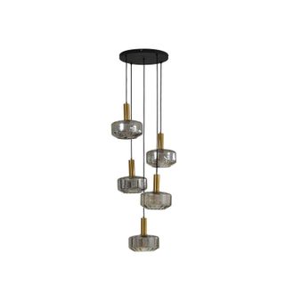 Lindby L&aacute;mpara Colgante hildur En Gris De Vidrio - Lindby