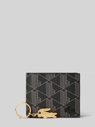 Lacoste Portemonnaie mit Allover-Muster Modell Noir Gris in Black, Gr&ouml;&szlig;e 1