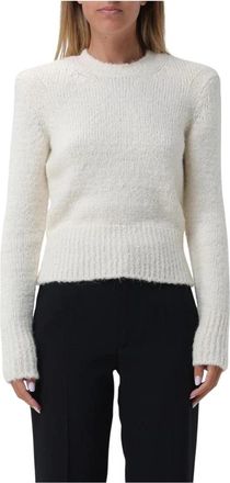 Isabel Marant Beige Mohair Gebreide Pullover Sweater - Dames - Ronde hals truien - Beige - M - Truien & Vesten