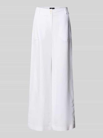 Marc Cain Wide Fit Stoffhose aus Viskose-mix mit Leinen-Anteil in Weiss, Gr&ouml;&szlig;e 34