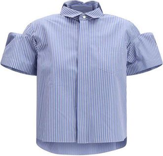 sacai Blue Polyester Shortsleeve Womens Shirt