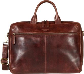 Howard London Laptop Bag Frank - Heren - Laptoptassen - Bruin - ONE Size - Leer - Tassen