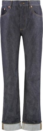Bottega Veneta Jeans met omslag en rechte pijp - Dames - Bootcut Jeans - Blauw - S - Katoen - Jeans