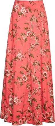Cara Cara floral print sateen skirt - Pink