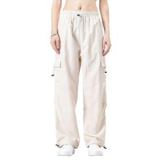 Generic Womens Multi Pocket Outdoor Trousers with Drawstring Waist Breathable Hiking Pants with Zippered Security Pockets Lightweight Sports Cargo Pants for A