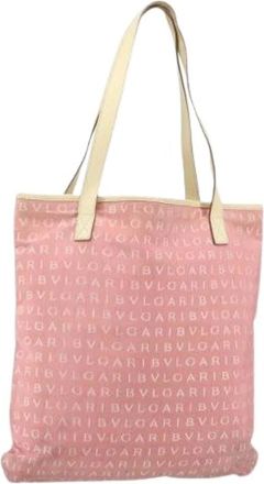 Bulgari Pre-owned Tote Bags, female, Pink, Size: ONE SIZE Pre-owned Vintage Canvas Tote Bag