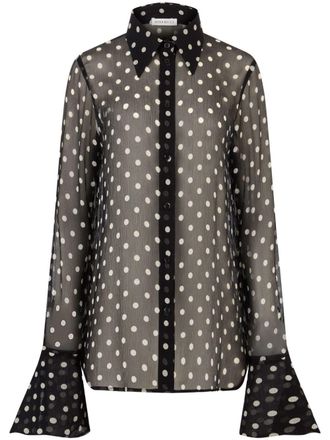 Nina Ricci Blouse met klokmanchetten - Zwart