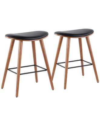 LumiSource Set Of 2 Saddle Counter Stools