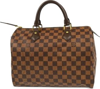 Louis Vuitton 2014 Speedy checkered tote bag - women - PVC/Calf Leather - One Size - Brown