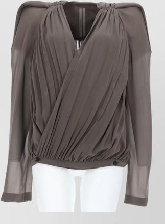 Rick Owens mary draped long sleeve sheer jacket
