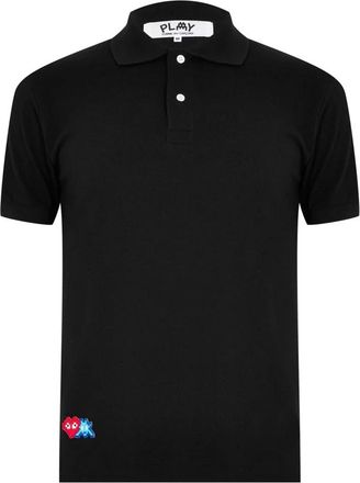 Comme Des Gar&ccedil;ons Heart Invader Logo Polo Shirt - Heren - Polos - Zwart - M - Katoen - Tops