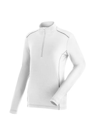 Maier Sports Fleecepullover MAIER SPORTS Jenna Rec, Damen, Gr. 46, weiss (wei&szlig;), 100% Polyester (recycled), Rundhals, Sweatshirts Fleecepullover, Damen Midlayer, e