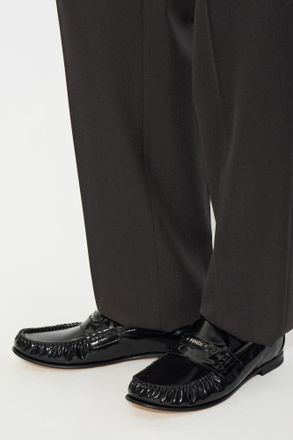 Fendi Leather Loafers, Mens, Black