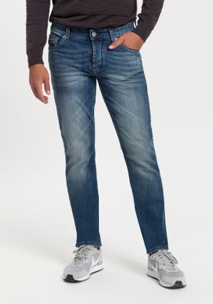 Bruno Banani Straight-Jeans BRUNO BANANI Dylan, Herren, Gr. 28, L&auml;nge 32, blau, Obermaterial: 98% Baumwolle, 2% Elasthan, Basic, normal lang, Jeans Straight-Jeans,