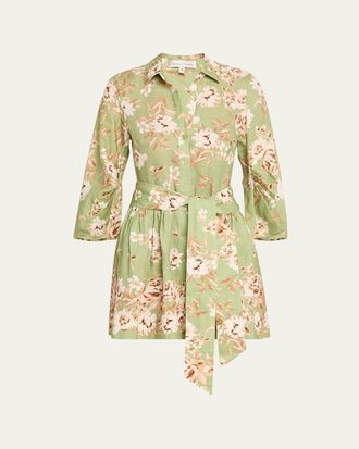 Cara Cara Raya Floral Button-Front Mini Dress