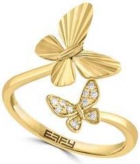 Effy 14K Yelow Gold Diamond Butterfly Bypass Ring - 0.05ct. at Nordstrom Rack, Size 7