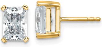 Diamond2Deal 14k Gold 3 ct Radiant Lab Grown Diamond Stud Earrings VS Clarity, G-H Color