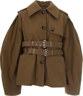 Ganni Licht Jack - Dames - Zomerjassen - Bruin - XS - Katoen - Jassen