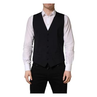 Dolce & Gabbana Heren, Pakken, Zwart, Maat: XL Wol