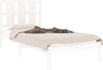 vidaXL Bed Frame without Mattress White 100x200 cm Solid Wood Pine vidaXL