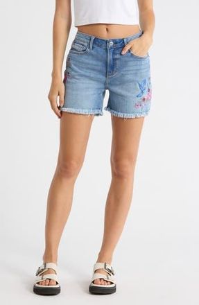 Free People Lulu Fray Hem Denim Shorts in Light Wash at Nordstrom Rack, Size 29