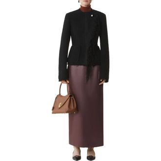 Lanvin Asymmetrical Jacket In Boucl&eacute; Wool in Black at Nordstrom, Size 36 Eu