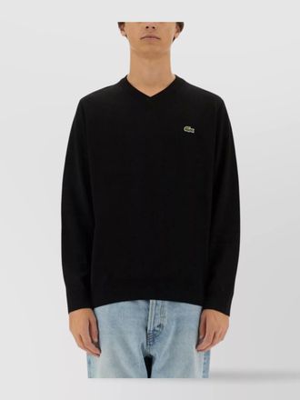 Lacoste logo knit sweater v-neck