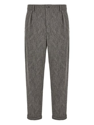 Giorgio Armani pleated-front textured trousers - men - Viscose/Virgin Wool/Polyamide/Elastane/Cotton - 50 - Grey