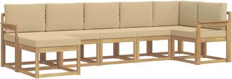 vidaXL Conjunto De Sof&aacute;s De Exterior 7 Uds. Y Beige Poli&eacute;ster Vidaxl