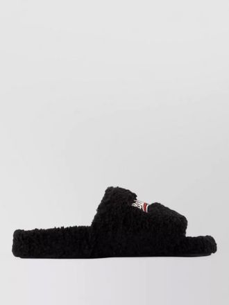 Balenciaga shearling open toe sandals multicolour