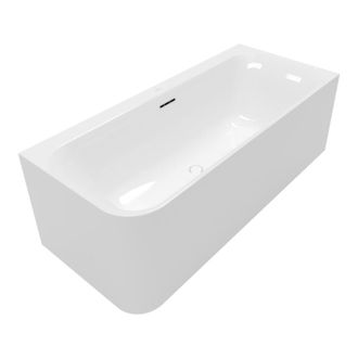 Villeroy & Boch Ba&ntilde;era Semi Exenta Angular Villeroy & Boch Loop & Friends Versi&oacute;n Derecha Con V&aacute;lvula Blanca Y Rebosadero Cromado