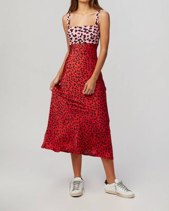 By Johnny Splice Leopard Dress In Strawberry/rose/black