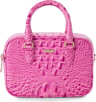 Brahmin Mara Croc Embossed Leather Top Handle Bag in Candy Pink at Nordstrom