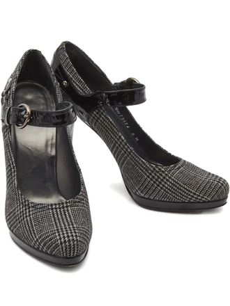 Stuart Weitzman 125mm tweed pumps - women - Leather/Patent Leather/Wool/Leather - 38 - Black