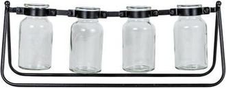 Foreside Home And Garden 4 Vase Bud Vase Holder Black Cast Iron & Glass at Nordstrom