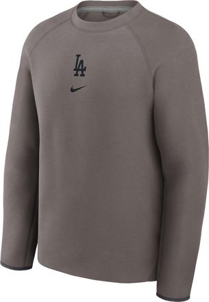 Nike Los Angeles Dodgers Tech Fleece Nike Mens MLB Pullover Crew in Brown | 05L60LYKLD-KH0