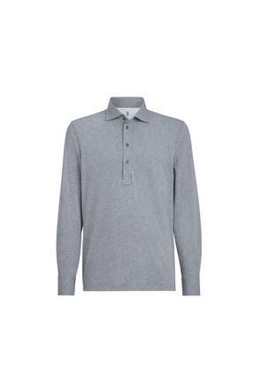 Brunello Cucinelli Polo with shirt collar in Medium Grey at Nordstrom, Size Xxx-Large Eu