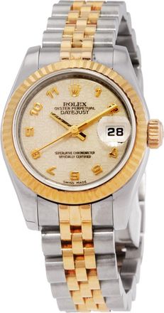 Rolex Pre-owned Pre-owned Rolex Lady Datejust 26 White Dial Stainless Steel and 18K Yellow Gold Jubilee Bracelet Automatic Watch 179173WRJ