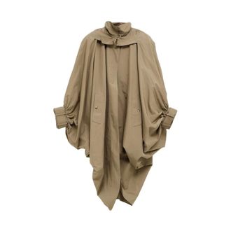 Chlo&eacute; Oversized High-neck Cape Coat - female - Chlo&eacute; - Ponchos - Green - XS/S - Jackets