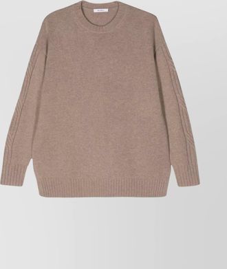Max Mara cable knit cashmere crewneck jumper