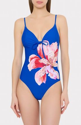 Milly Songe Diris One-Piece Swimsuit in Blue Multi at Nordstrom, Size X-Small