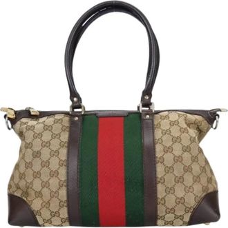 Gucci Pre-owned Handbags, female, Multicolor, Size: ONE SIZE Pre-owned Vintage Canvas Handbag