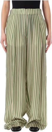 Dries Van Noten Wide Broeken - Dames - Wijde Broeken - Groen - M - Broeken