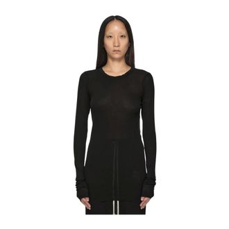 Rick Owens Basic LS T - Dames - Tops - Zwart - Maat: L Katoen