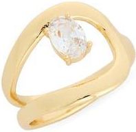 Nordstrom Rack Oval Cubic Zirconia Ring in Clear- Gold at Nordstrom Rack, Size 9