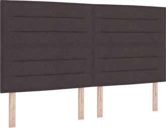 vidaXL vidaXL LED Headboard Lines Design Dark Brown 90 cm Fabric
