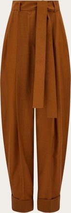 Ferragamo Women Barrel leg trouser Brown